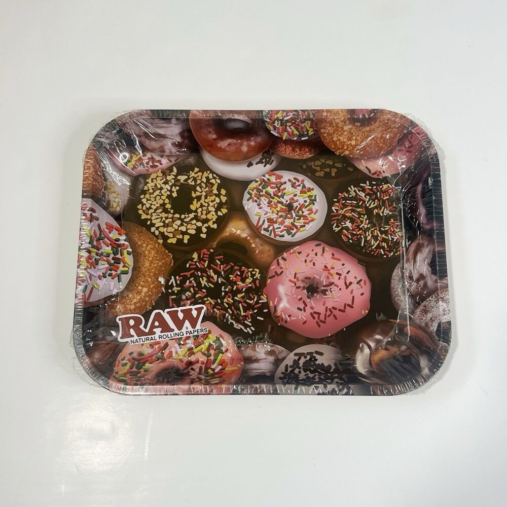 Authentic RAW Donut Metal Rolling Tray Large 14"x11"